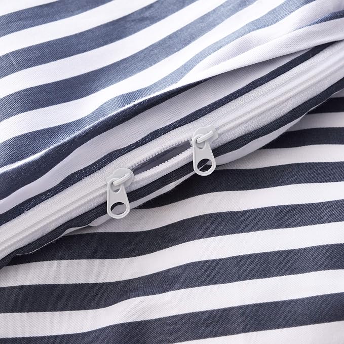 JELLYMONI 100% Natural Cotton 3pcs Striped Duvet Cover Sets, - Image 6