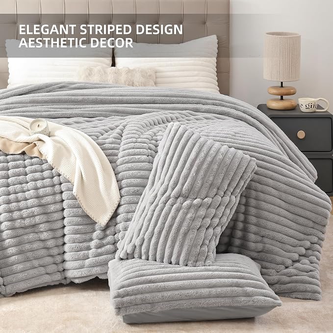 Smoofy Fluffy King Size Comforter Set 3 Pieces - Image 3