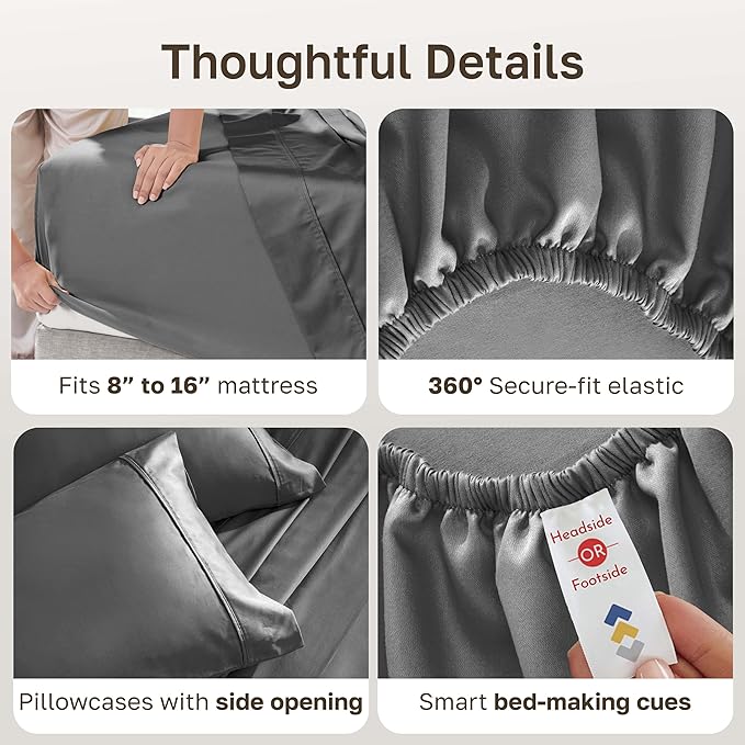 California Design Den Soft 100% Cotton Full Sheet Set, 400 Thread Count Good - Image 5