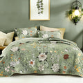 Litanika Floral Green Quilt King Size by Litanika