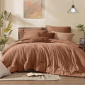 Monbix Super King Plus Comforter Set, Autumn Leaf Cationic Dyeing Bedding Set by Monbix