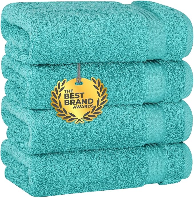 Cotton Paradise Hand Towels for Bathroom, 100% Cotton Turkish 4 Piece Hand by UNITEDHOMETEXTILE