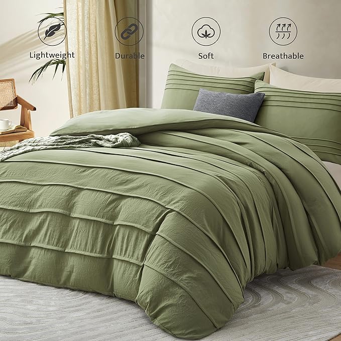 Oli Anderson Sage Green Duvet Cover Queen Size - Image 2