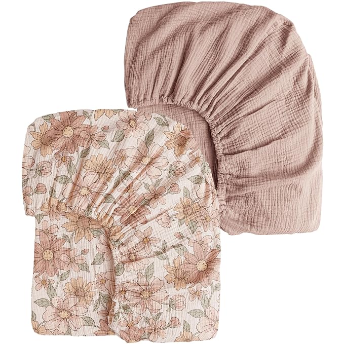 Konssy Muslin Crib Sheets for Girl Boy by Konssy