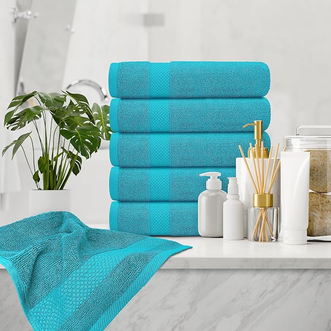 White Classic Luxury Aqua Hand Towels - Image 6