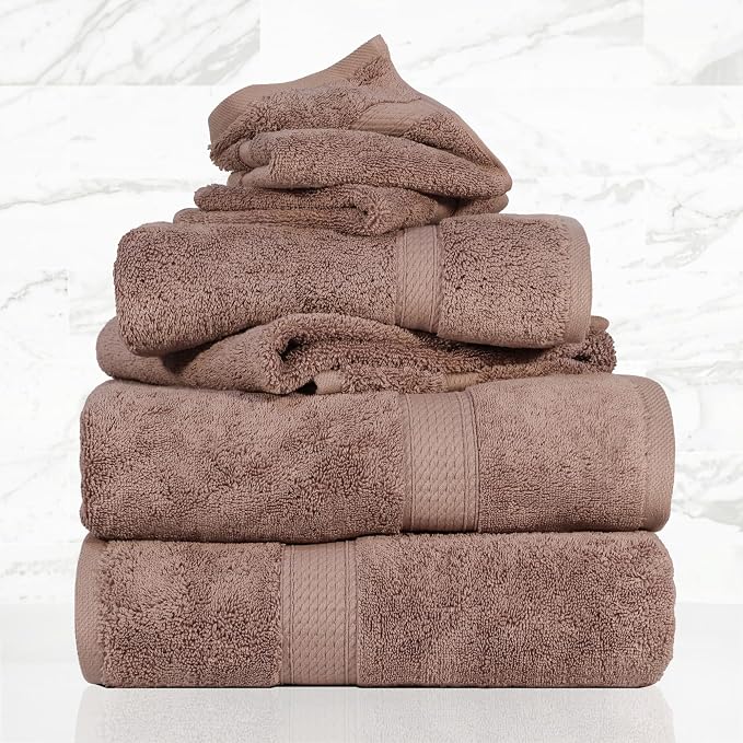 Superior Egyptian Cotton Pile 6-Piece Towel Set, 2 Bath, 2 Hand, 2 Face by SUPERIOR