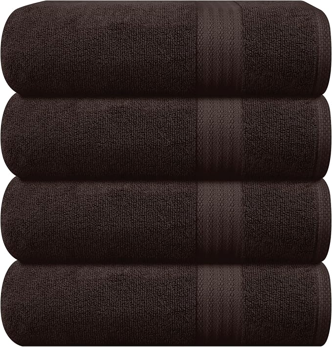 GLAMBURG Premium Cotton 4 Pack Bath Towel Set by GLAMBURG