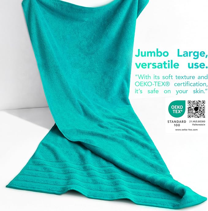 American Soft Linen 35x70 Jumbo Large Bath Towel, 600 GSM 100% Cotton Turkish - Image 3