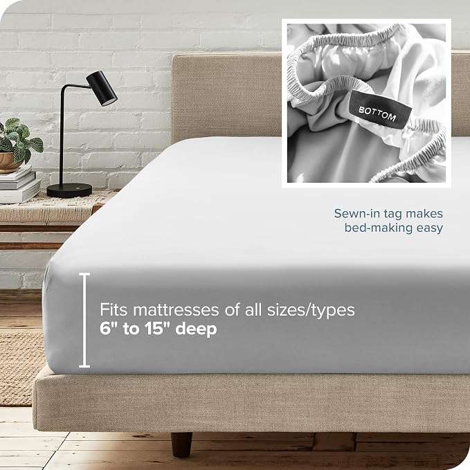 Bare Home Fitted Bottom Sheet California King Size - Image 6