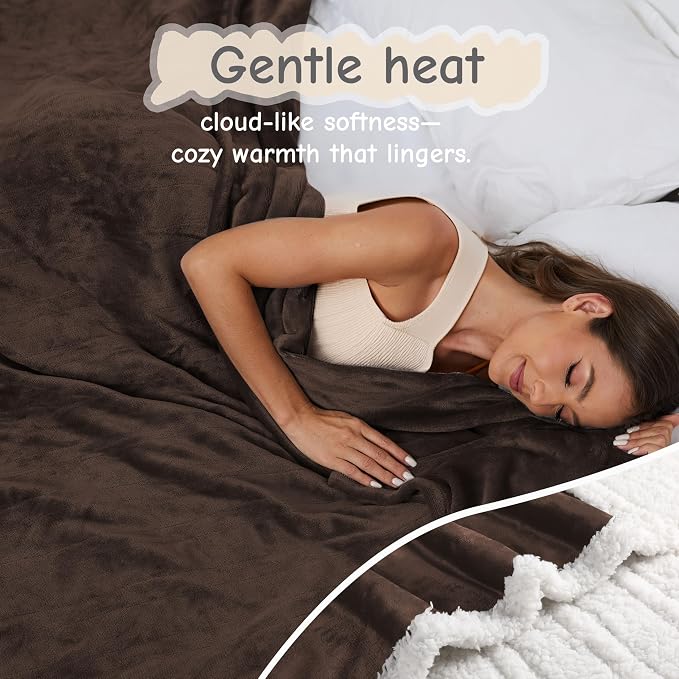 Electric Heated Blanket Throw Size 50"x60", Soft Flannel - Image 4