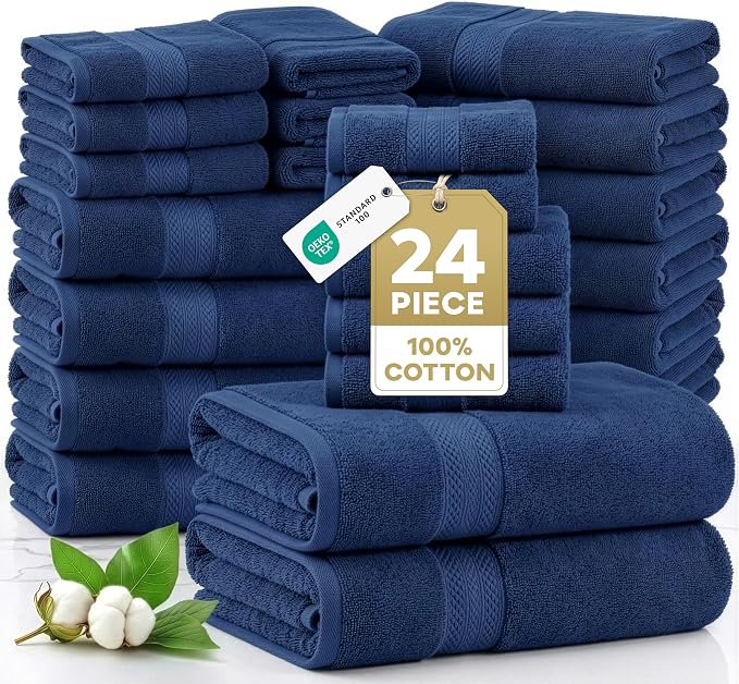 LANE LINEN 24 PCs Bath Towel Set by LaneLinen