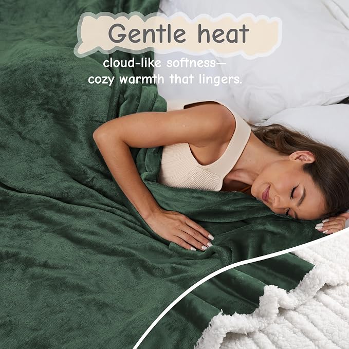Electric Heated Blanket Throw Size 50"x60", Soft Flannel - Image 3