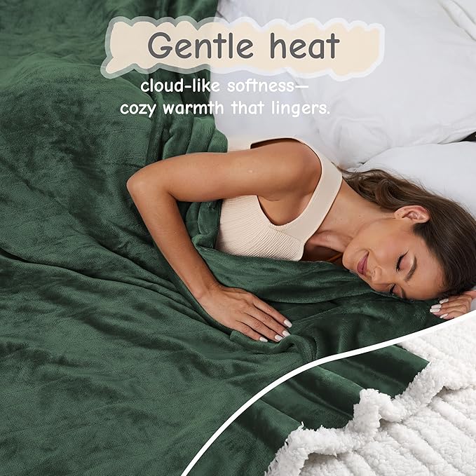 Electric Heated Blanket Queen Size 84"x90", Soft Flannel - Image 3