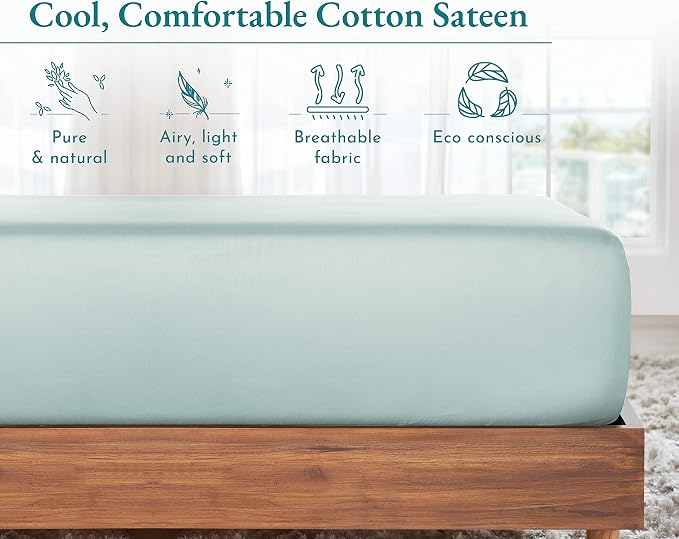 California Design Den Queen Deep Pocket Fitted Sheet Only, Soft 100% Combed - Image 6