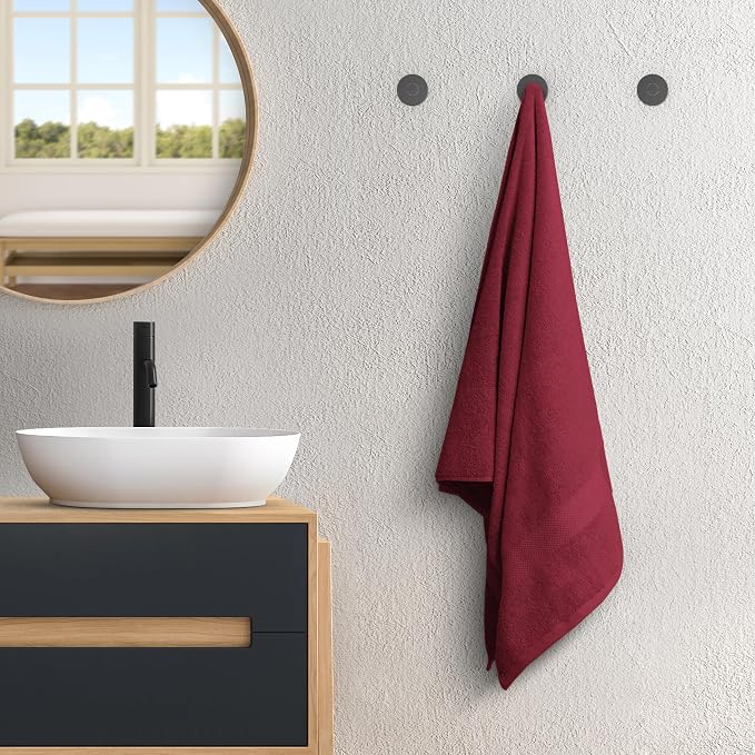 Avalon Towels Red Bath Towels Set of 4 pcs, 100% Cotton Towel Absorbent and - Image 4