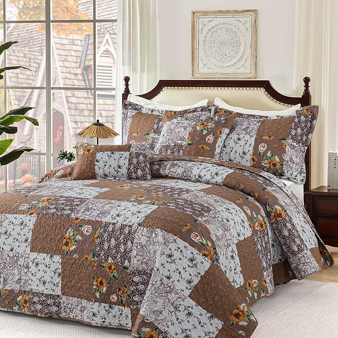 BEDIFANY Cotton Filling Queen Quilt Set - Image 2