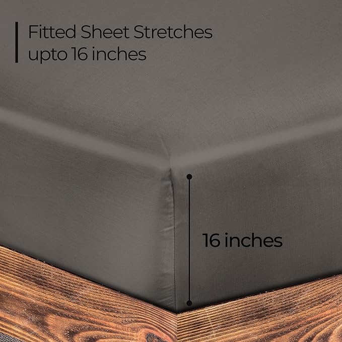 ROYALE LINENS 300 Thread Count 100% Long Staple Combed Cotton Fitted Sheet King - Image 2