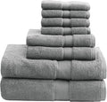 Madison Park 800GSM Bathroom Towel Set of 8 100% Cotton Bath Towel Set by MADISONPARK
