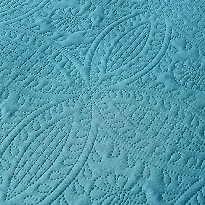 akkialla Teal Twin Quilt Set, Ultrasonic Lightweight Bedspread Coverlet - Image 7