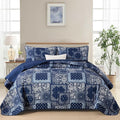 Cottolester Full Quilt Set 3 Pieces, Boho Farmhouse Bedspread Soft Microfiber by Cottolester
