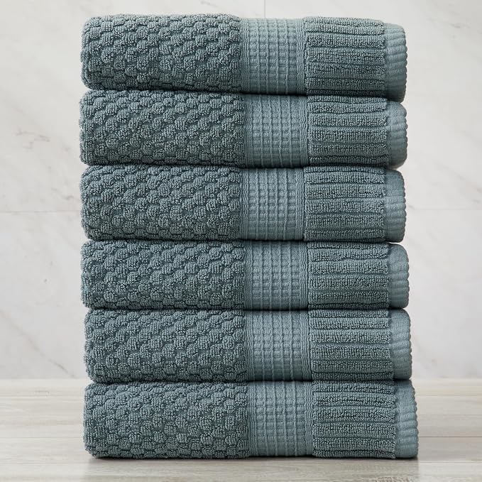 NY Loft 100% Cotton Hand Towel 6 Pack Hand Towel Set | Super Soft & Absorbent - Image 8
