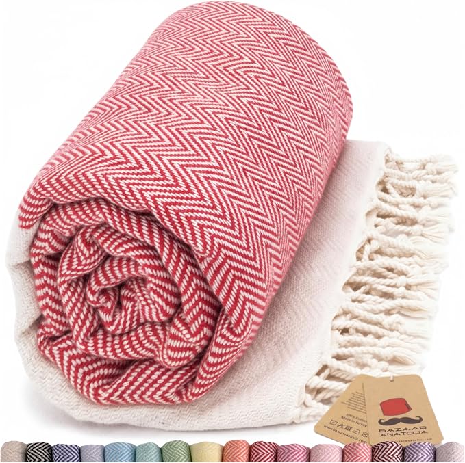 Bazaar Anatolia Turkish Beach Towel 100% Cotton Bath Towels 71x39 Quick Dry by BazaarAnatolia