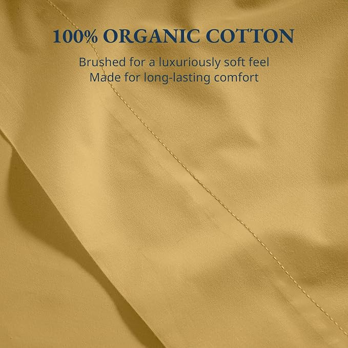 Lane Linen 100% Organic Cotton Twin Size Flat Sheet Only - Image 5