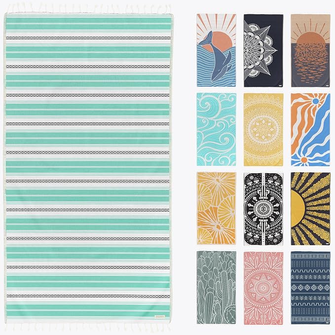 FESHKA Sand Proof Turkish Beach Towel – Oversized, Quick Dry & Lightweight by FESHKA