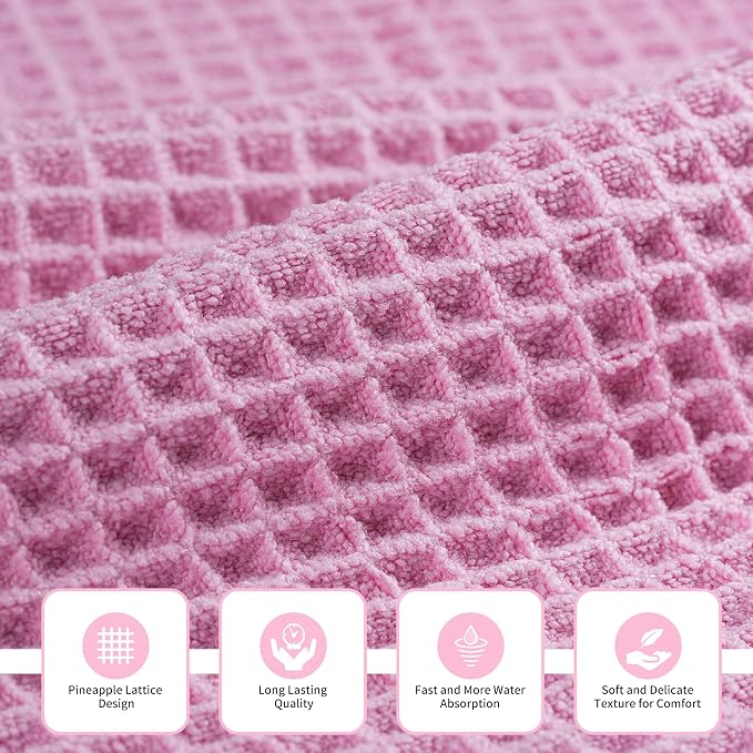 MICROFI Microfiber Waffle Bath Towels, 3 Pieces, Fast Drying, Lint Free - Image 2