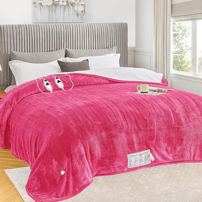 greenoak Heated Blanket Electric Queen Size 84"X90" Dual Control, Heating by Greenoak