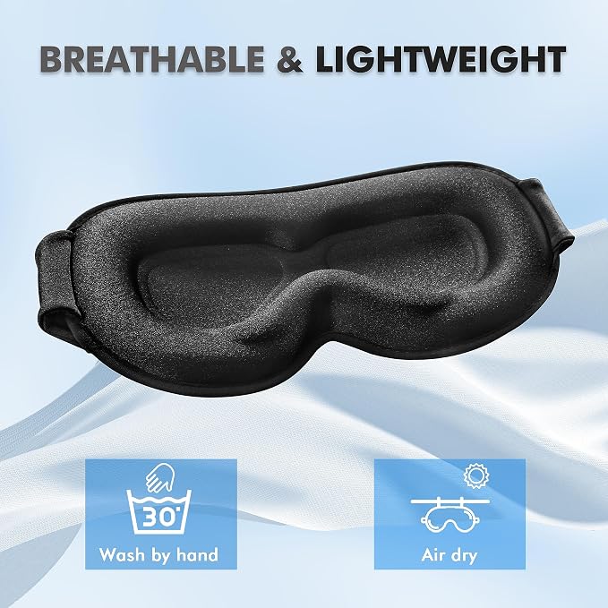Sleep Eye Mask for Men Women, Sleeping Mask for Side Sleeper, Travel Blackout - Image 5
