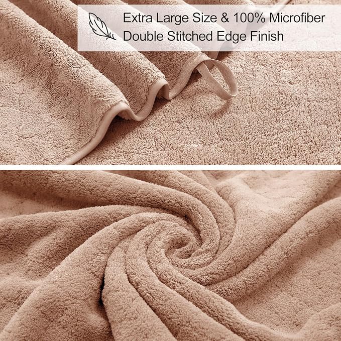 8-Piece Bath Towels Set, 2 Oversized Large Bath Towel Sheet, 2 Hand Towels and - Image 6