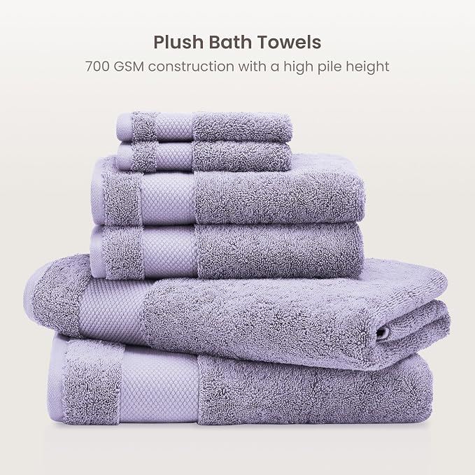 BIOWEAVES 100% Organic Cotton Bath Towel Set | 700 GSM Plush 6-Piece Premium - Image 2