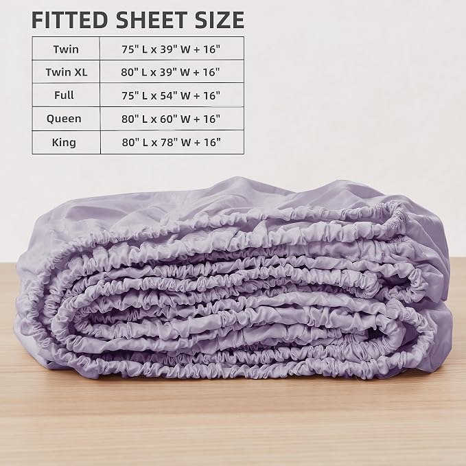 HBHLFZ King Fitted Sheet Only, Soft Breathable Bottom Sheet - Image 2