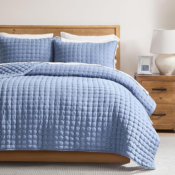 WDCOZY Blue California Cal King Size Quilt Bedding Sets by WDCOZY
