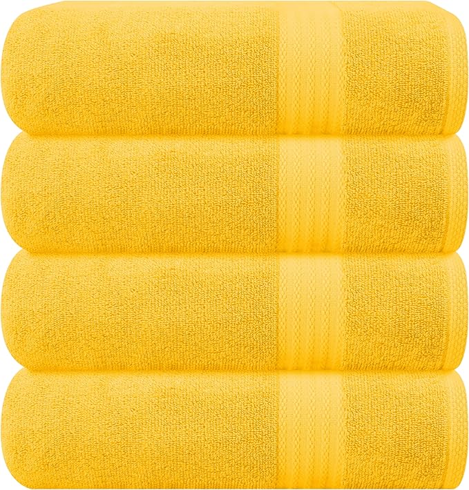 GLAMBURG Premium Cotton 4 Pack Bath Towel Set by GLAMBURG