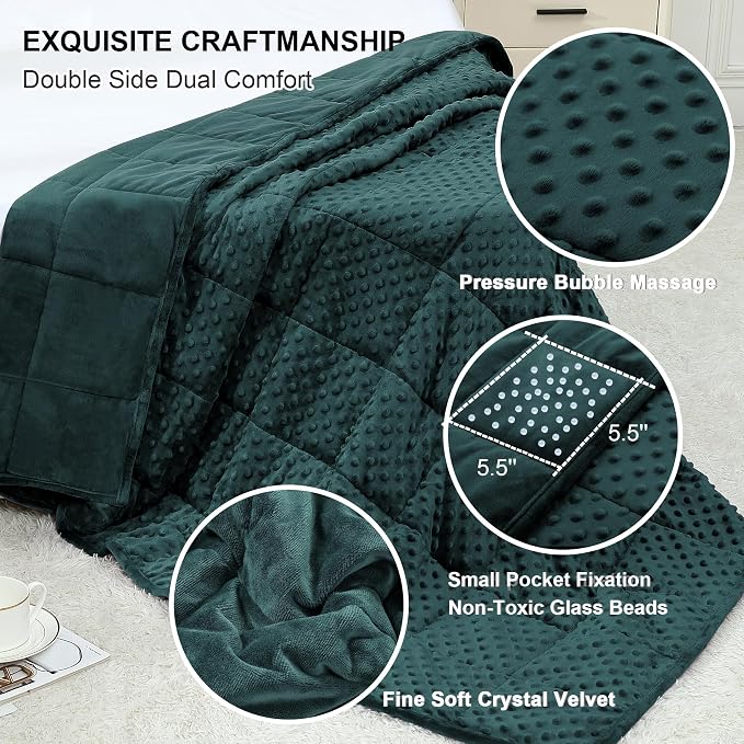 Alomidds Weighted Blanket for Adults, Cooling Breathable Soft and Comfort Minky - Image 2