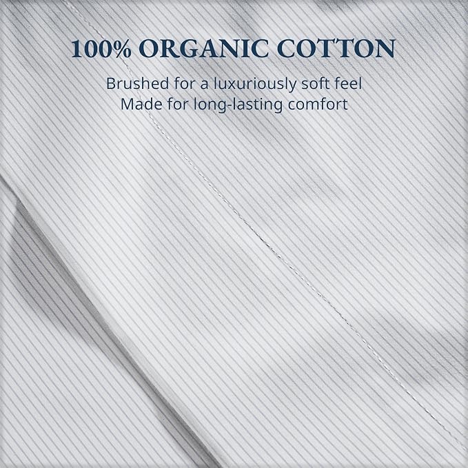 Lane Linen 100% Organic Cotton Twin Size Flat Sheet Only - Image 5