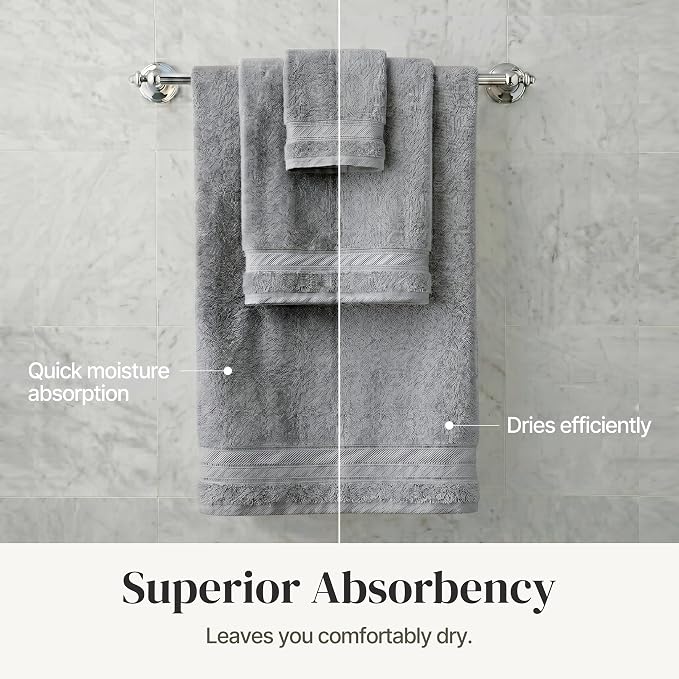 Modern Threads - Spun Loft 6-Piece 100% Combed Cotton Towel Set - Bath Towels - Image 5