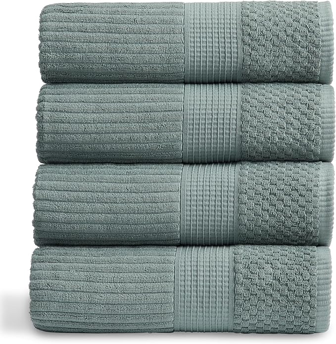 Springtree Home 100% Cotton Bath Towel Set of 4 | Super Soft & Absorbent by SpringtreeHome