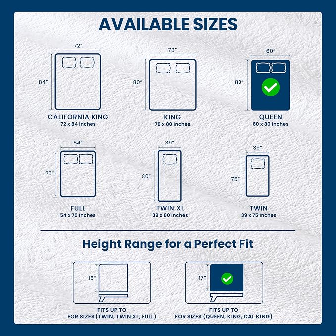 Queen Size Mattress Protector Waterproof 2 Pack, Premium 200 GSM Terry Mattress - Image 3