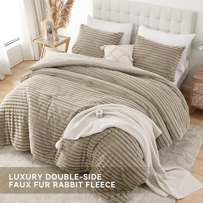 Smoofy Fluffy Full Size Comforter Sets 3 Pieces - Image 4