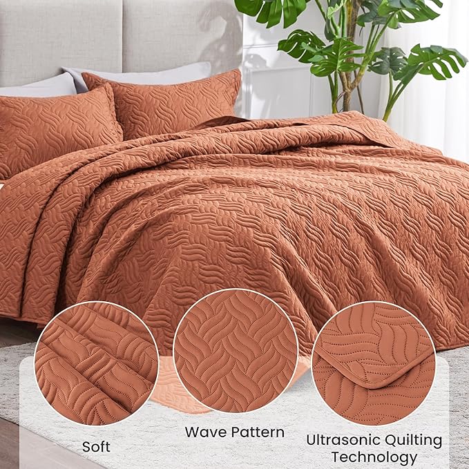 Love's cabin Quilts for Queen Bed Umber Bedspreads Bedding Set - Image 4