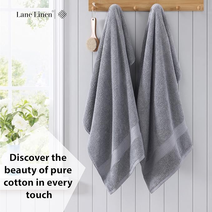 LANE LINEN 100% Long Staple Cotton Bath Sheets Set of 2 - Image 3