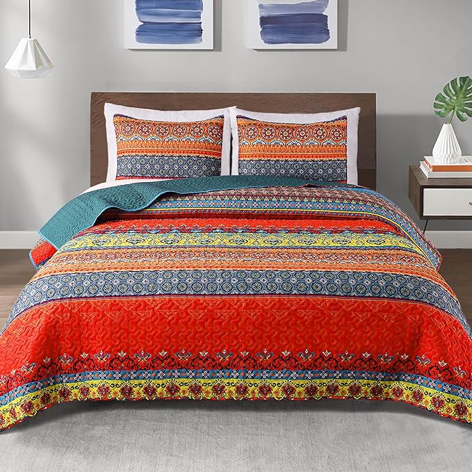 Exclusivo Mezcla Reversible Boho Quilts King Size by ExclusivoMezcla