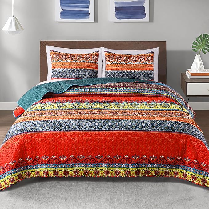 Exclusivo Mezcla Reversible Boho Quilts Queen Size by ExclusivoMezcla