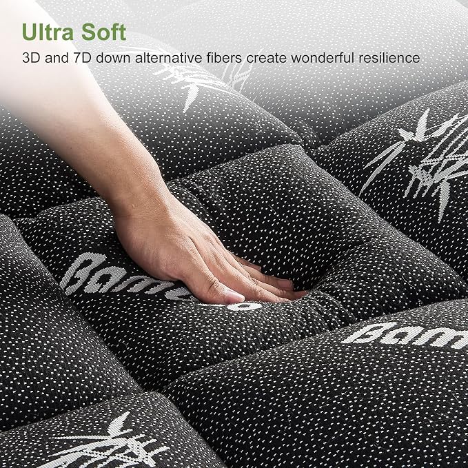Queen Size Mattress Topper Viscose Derived from Bamboo, Soft Thick Pillow Top - Image 8