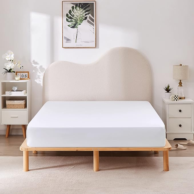HBHLFZ Twin Fitted Sheet Only, Soft Breathable Bottom Sheet - Image 6