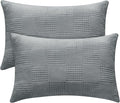 BEDELITE Flannel King Size Pillow Cases Set of 2, Decorative Waffle Weave by BEDELITE