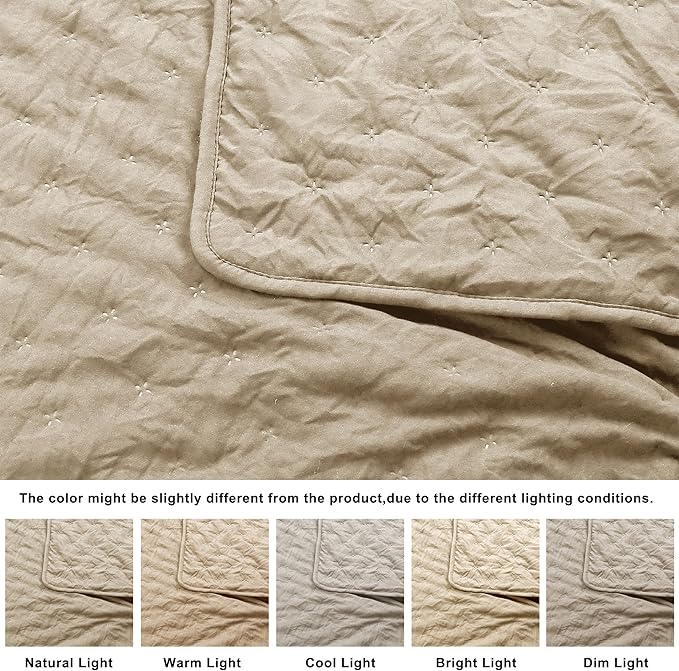 Beige Cloud King Size Quilt Bedding Sets - Image 6